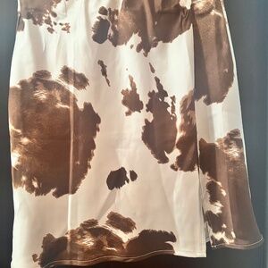 Renee C. Cow Print Mini Skirt, Med